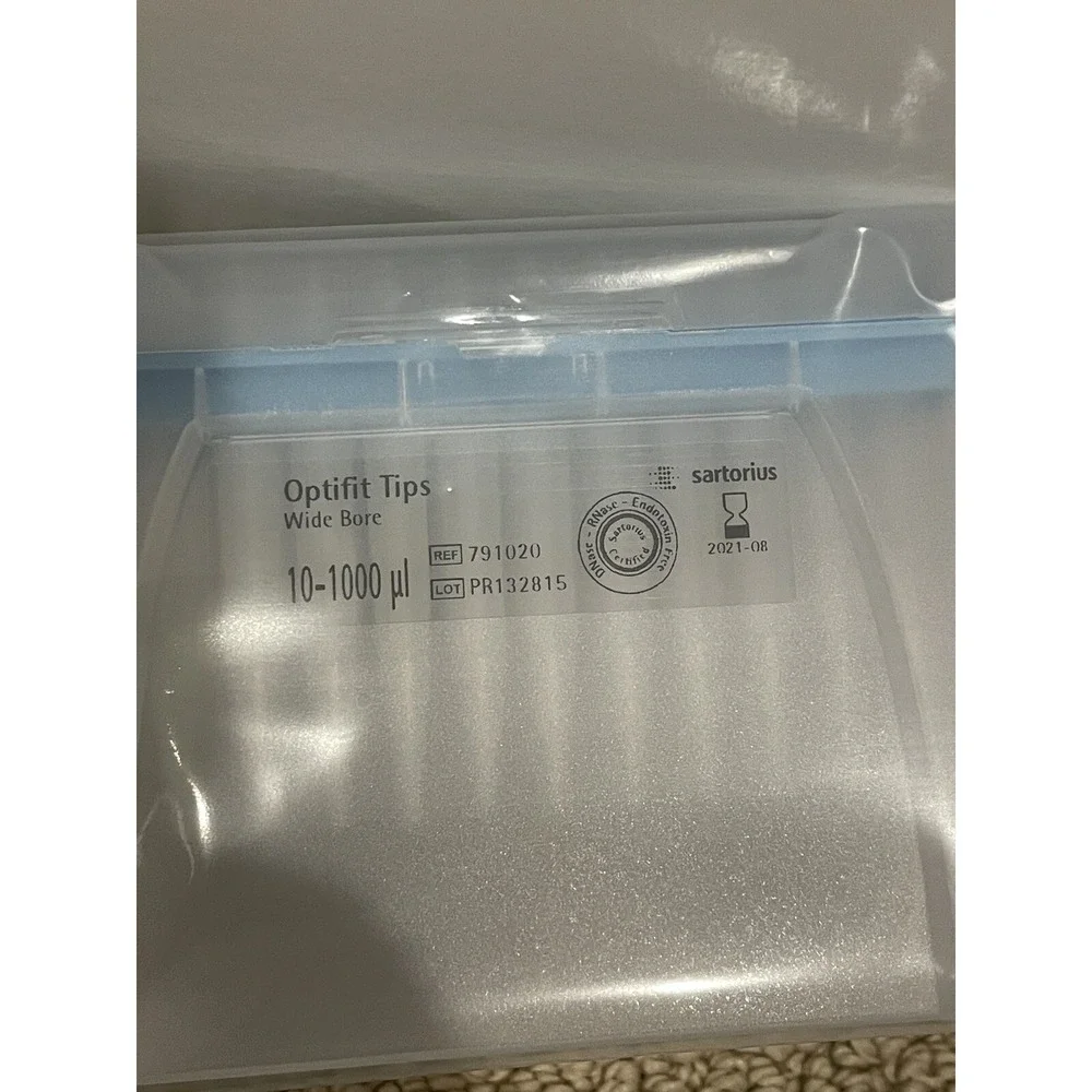 Sartorius 791020 Optifit Tips 1000 uL Sealed Boxes. 96‎ Tips. Qty = 6 Boxes